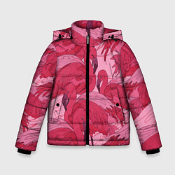 Зимняя куртка для мальчика Розовые фламинго