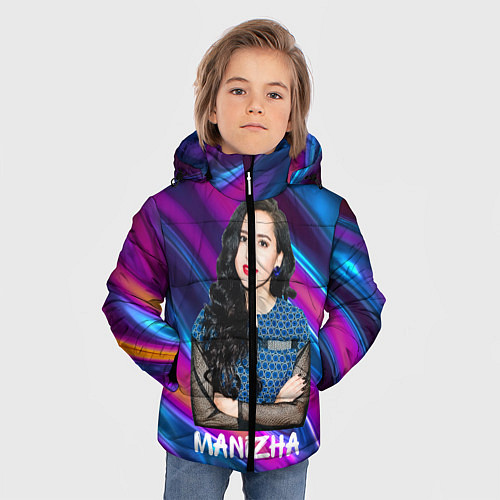 Зимняя куртка для мальчика Манижа абстрактный фон / 3D-Черный – фото 3