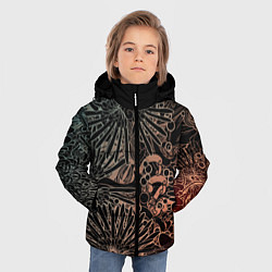 Куртка зимняя для мальчика Неон в Цветок, цвет: 3D-светло-серый — фото 2