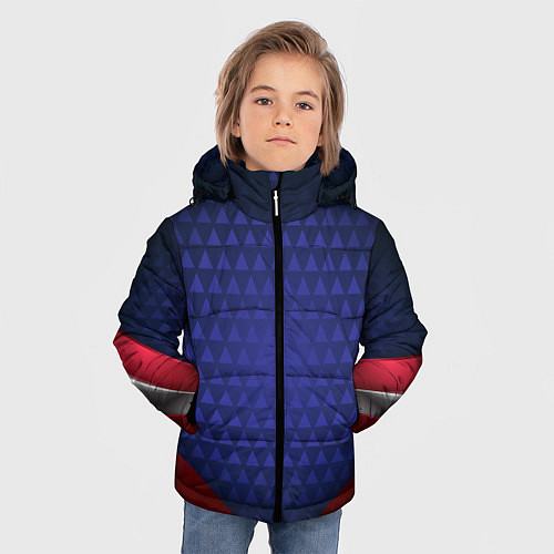 Зимняя куртка для мальчика Blue abstract / 3D-Черный – фото 3
