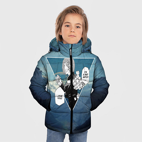 Зимняя куртка для мальчика Магическая Битва Реплика Кугисаки Нобара / 3D-Черный – фото 3
