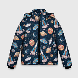 Зимняя куртка для мальчика Корабли, планеты и спутники