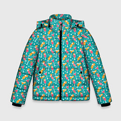 Куртка зимняя для мальчика Летняя текстура, цвет: 3D-черный