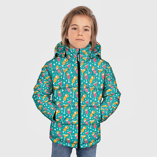 Зимняя куртка для мальчика Летняя текстура / 3D-Черный – фото 3