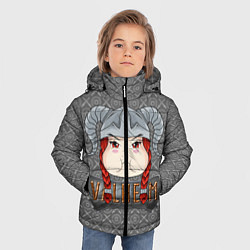 Куртка зимняя для мальчика Valheim рыжая девушка викинг, цвет: 3D-черный — фото 2
