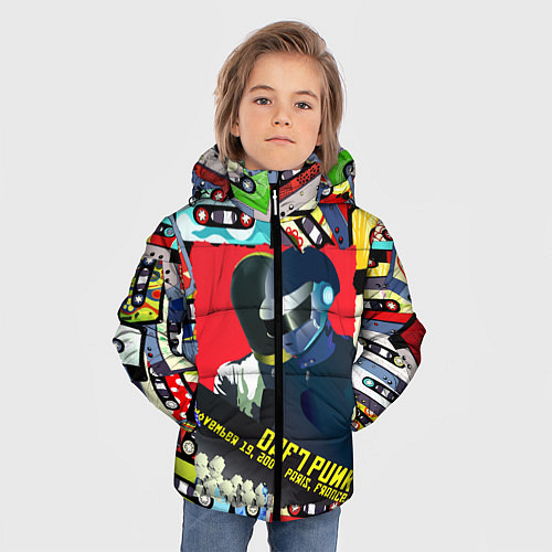 Зимняя куртка для мальчика Daft Punk Records / 3D-Красный – фото 3