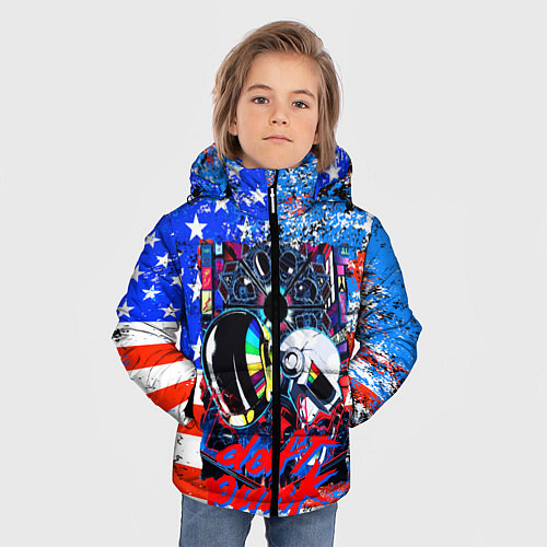 Зимняя куртка для мальчика Daft Punk american dream / 3D-Черный – фото 3