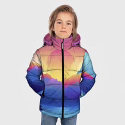 Куртка зимняя для мальчика Красочные Горы, цвет: 3D-черный — фото 2