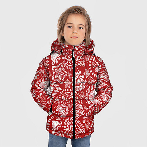 Зимняя куртка для мальчика Фракталы / 3D-Черный – фото 3