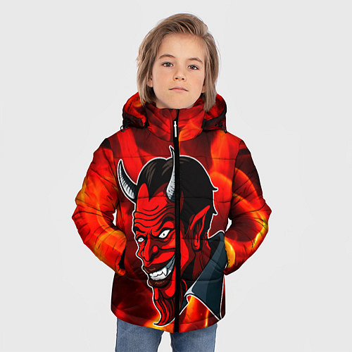 Зимняя куртка для мальчика The devil is on fire / 3D-Черный – фото 3
