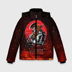 Куртка зимняя для мальчика Valheim огненный викинг, цвет: 3D-черный