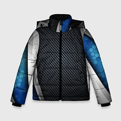Куртка зимняя для мальчика Хромированная 3D броня, цвет: 3D-черный