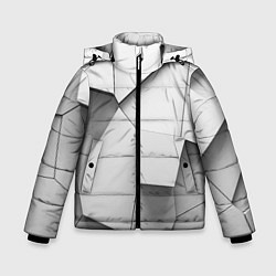 Куртка зимняя для мальчика Слом плитки, цвет: 3D-черный