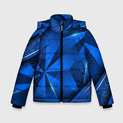 Куртка зимняя для мальчика 3D абстрактные фигуры BLUE, цвет: 3D-черный