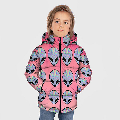 Зимняя куртка для мальчика Гламурные пришельцы / 3D-Черный – фото 3