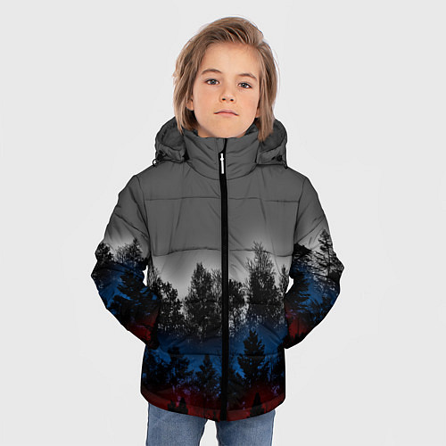 Зимняя куртка для мальчика Флаг из леса / 3D-Черный – фото 3