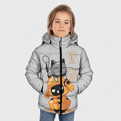 Куртка зимняя для мальчика Cat and Robot ЛСР, цвет: 3D-черный — фото 2