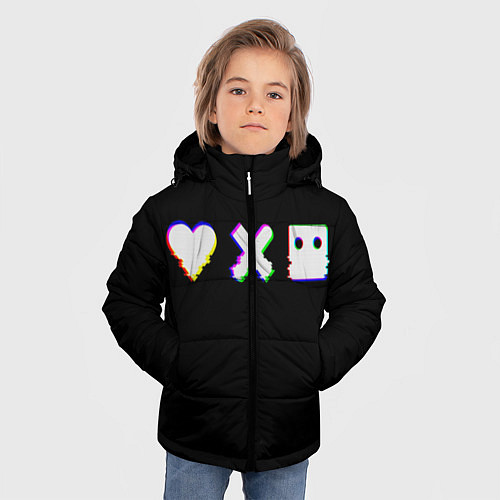 Зимняя куртка для мальчика Love Death and Robots Glitch / 3D-Черный – фото 3