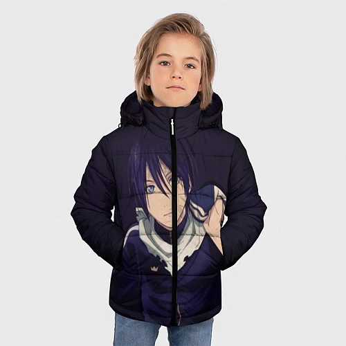 Зимняя куртка для мальчика Ято Бездомный бог / 3D-Черный – фото 3