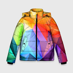 Куртка зимняя для мальчика Радужная геометрия, цвет: 3D-черный