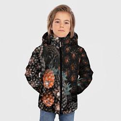 Куртка зимняя для мальчика Спелые ананасы, цвет: 3D-черный — фото 2
