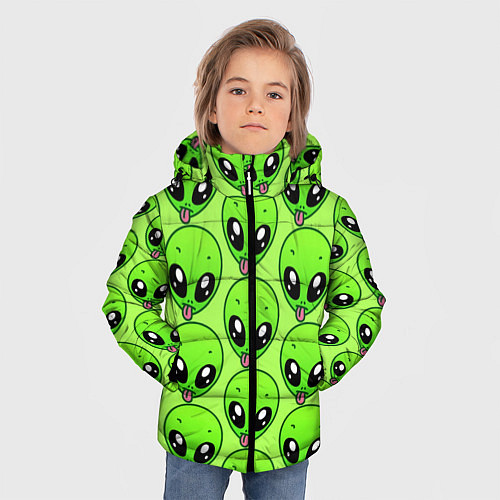 Зимняя куртка для мальчика Инопланетяне / 3D-Черный – фото 3