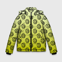 Зимняя куртка для мальчика Узор спиральки на желтом фоне
