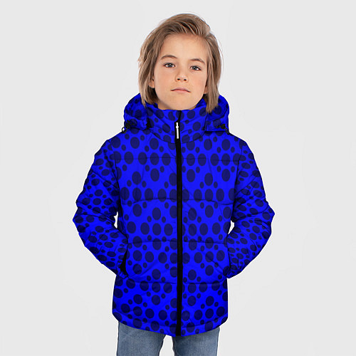 Зимняя куртка для мальчика Ряды круглых узоров / 3D-Черный – фото 3