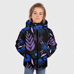 Куртка зимняя для мальчика Цветы и листья, цвет: 3D-черный — фото 2