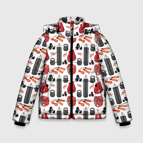 Зимняя куртка для мальчика Бокс / 3D-Светло-серый – фото 1