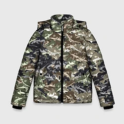 Куртка зимняя для мальчика Камуфляж для рыбака, цвет: 3D-черный