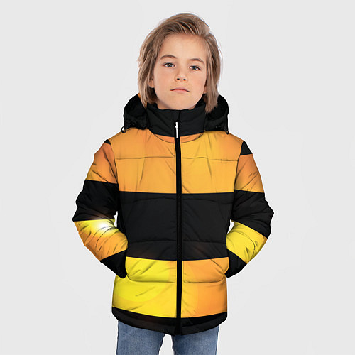 Зимняя куртка для мальчика Георгиевская лента / 3D-Черный – фото 3