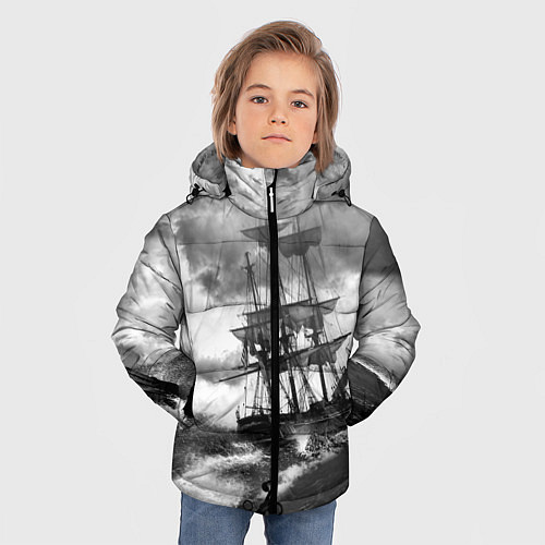 Зимняя куртка для мальчика Парусник / 3D-Черный – фото 3