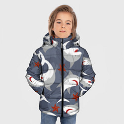Куртка зимняя для мальчика Акулы, цвет: 3D-черный — фото 2