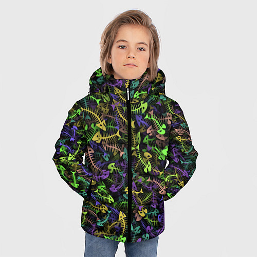 Зимняя куртка для мальчика Neon Fish Bone / 3D-Черный – фото 3