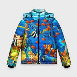 Зимняя куртка для мальчика Коралловые рыбки