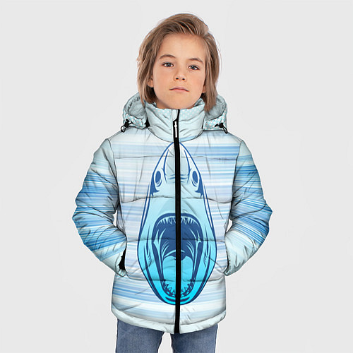 Зимняя куртка для мальчика Акула / 3D-Черный – фото 3