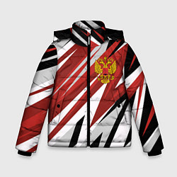 Куртка зимняя для мальчика РОССИЯ RUSSIA RED, цвет: 3D-черный