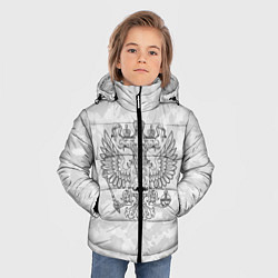 Куртка зимняя для мальчика ГЕРБ РОССИИ СНЕЖНЫЙ КАМУФЛЯЖ, цвет: 3D-черный — фото 2