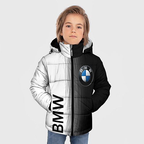 Зимняя куртка для мальчика Black and White BMW / 3D-Светло-серый – фото 3