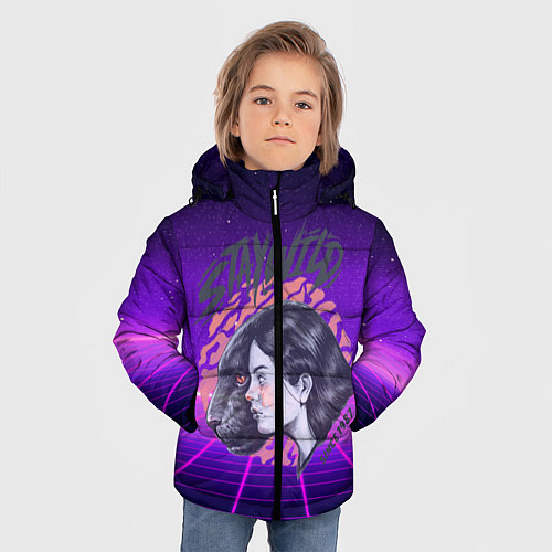 Зимняя куртка для мальчика Девушка - пантера StayWild / 3D-Черный – фото 3