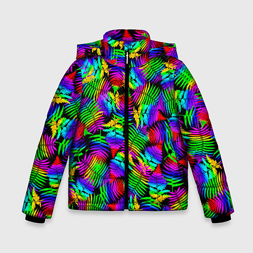 Зимняя куртка для мальчика Неоновый папоротник / 3D-Светло-серый – фото 1