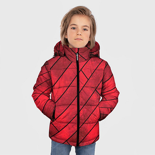 Зимняя куртка для мальчика Red Boards Texture / 3D-Черный – фото 3