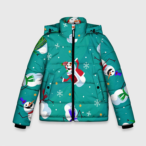 Зимняя куртка для мальчика РазНые Снеговики / 3D-Светло-серый – фото 1