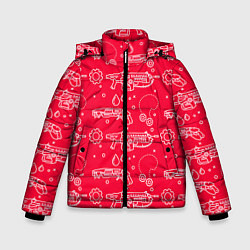 Куртка зимняя для мальчика Gears pattern, цвет: 3D-красный