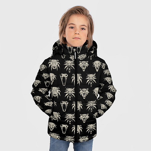 Зимняя куртка для мальчика THE WITCHER ЛОГОТИПЫ / 3D-Черный – фото 3