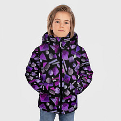 Куртка зимняя для мальчика Геометрический фиолетовый, цвет: 3D-черный — фото 2