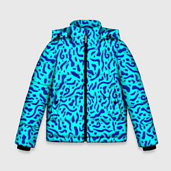 Зимняя куртка для мальчика Неоновые синие узоры