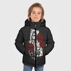 Куртка зимняя для мальчика Карты, цвет: 3D-черный — фото 2