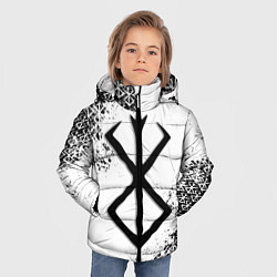Куртка зимняя для мальчика БЕРСЕРК logo чб, цвет: 3D-красный — фото 2